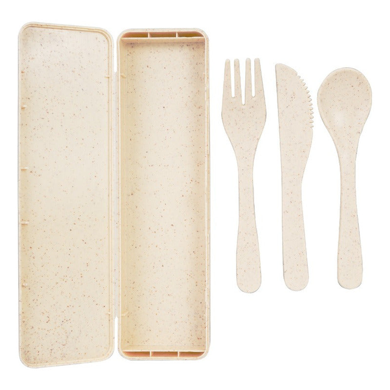 Set Cubiertos Fibra De Trigo Ecológico Bpa Free 3 Piezas