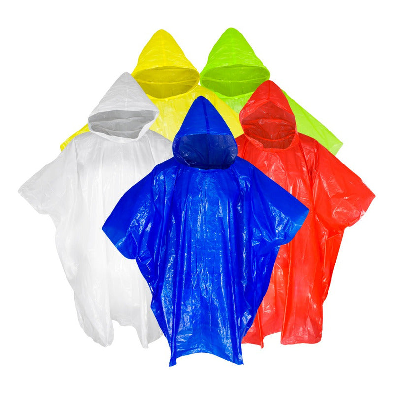 Pack 100 Capas Poncho De Agua De Emergencia Para Lluvia