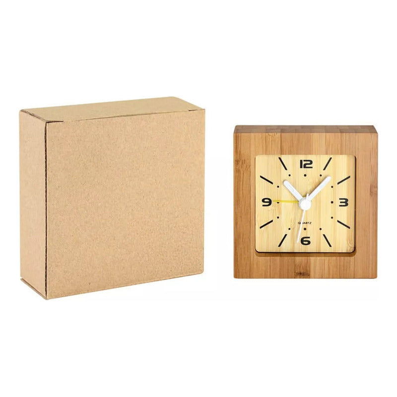 Reloj Despertador De Madera De Bamboo