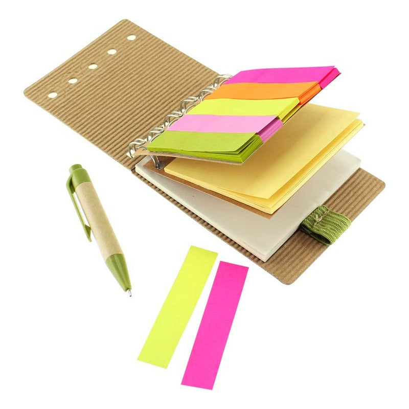 Mini Libreta Ecológica Con Notas Adhesivas Y Lápiz
