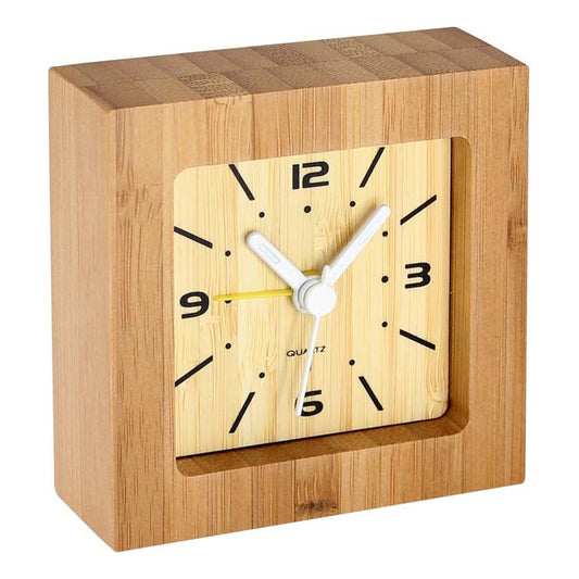 Reloj Despertador De Madera De Bamboo