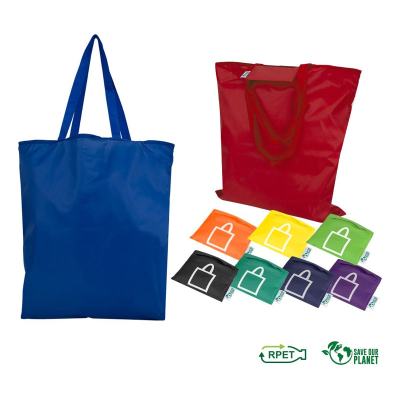 Bolsa De Compras Compactable En Tela Rpet Pack 10 Unds.