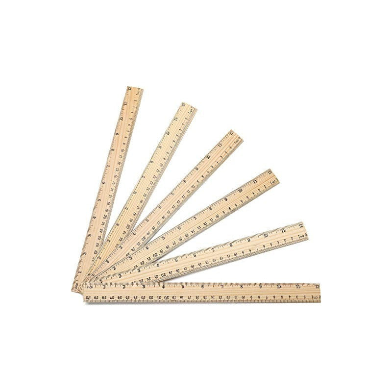 Pack 6 Regla De Madera 30 Cm