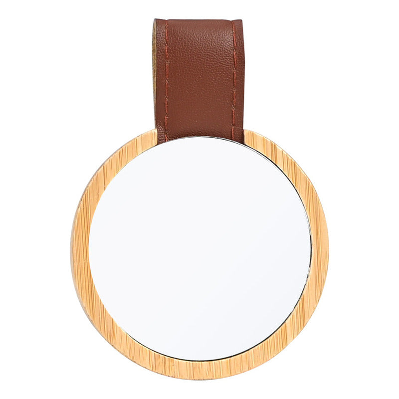 Espejo De Bolsillo  Bamboo Y Eco Cuero