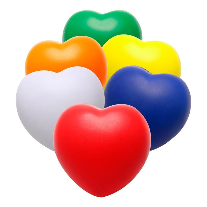 Pack 5 Corazones De Goma Anti-stress
