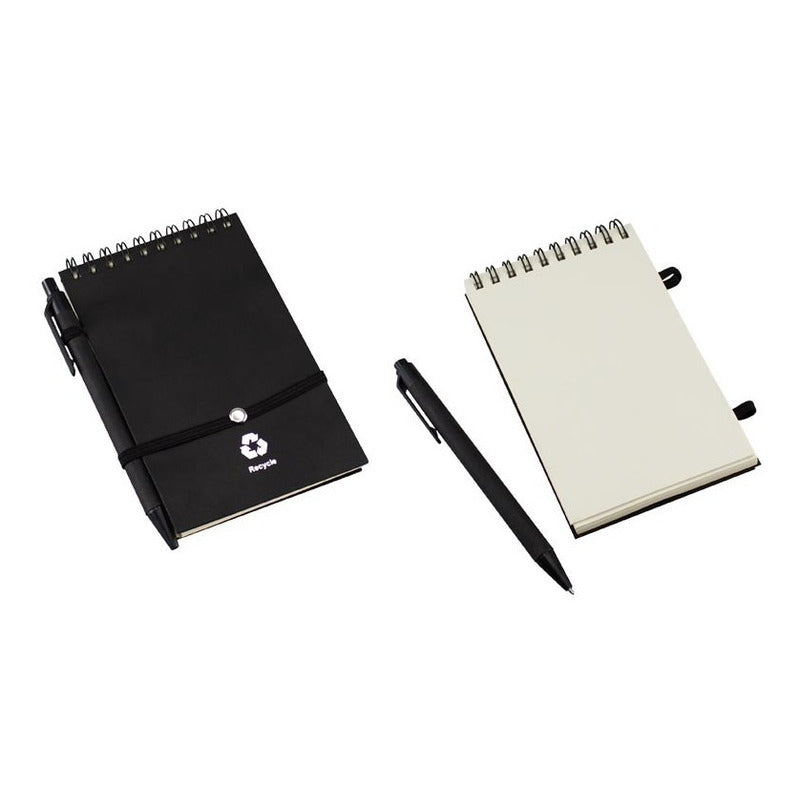 Libreta Ecológica Negra Con Lápiz