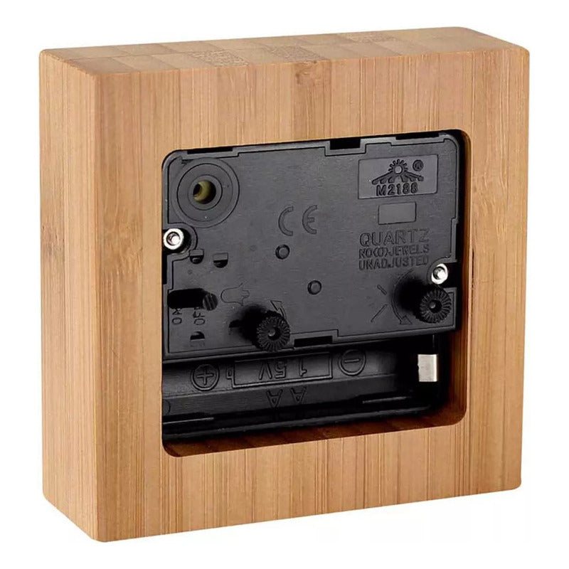 Reloj Despertador De Madera De Bamboo