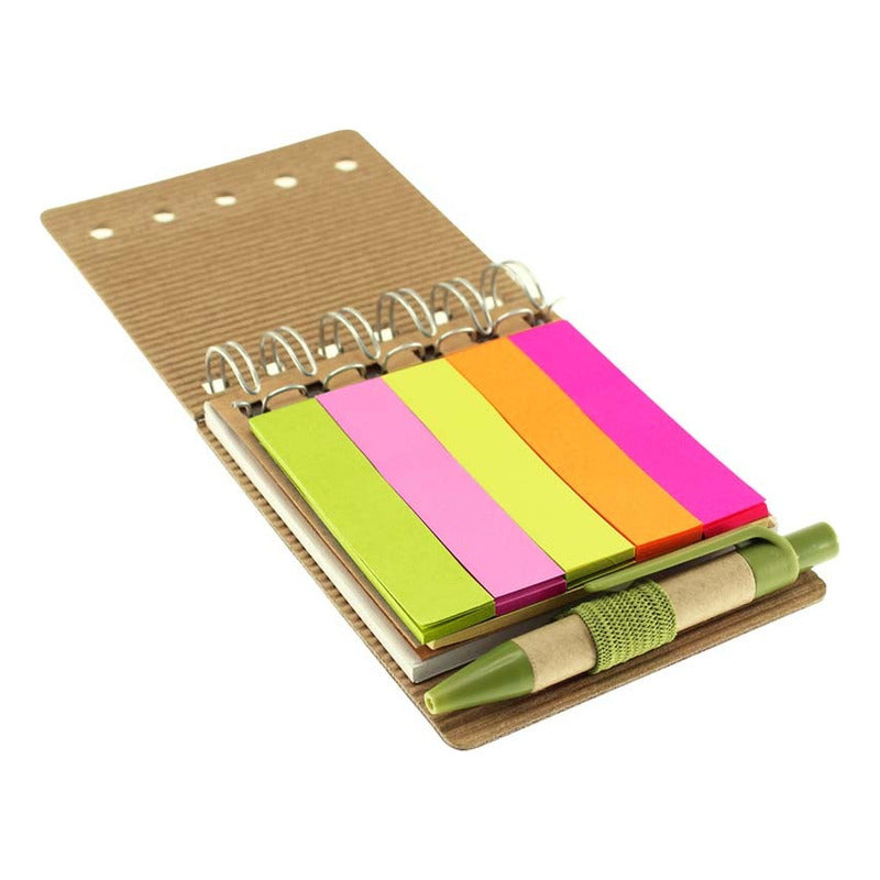 Mini Libreta Ecológica Con Notas Adhesivas Y Lápiz