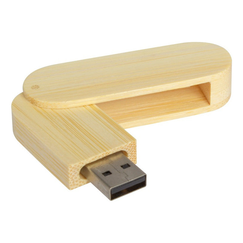 Pendrive 64gb De Bamboo Con Caja