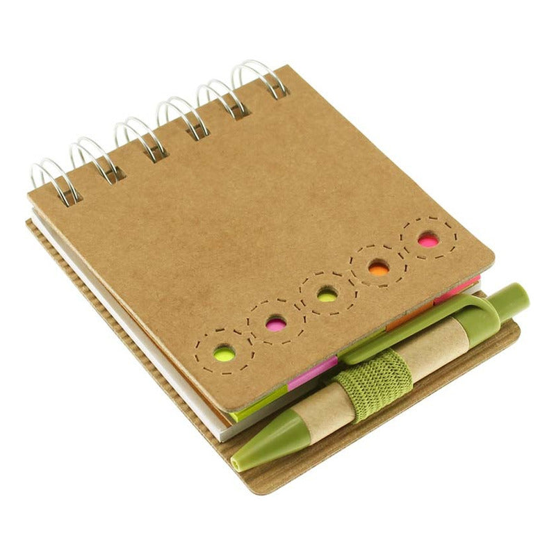 Libreta Mini Ecológica C/notas Adhesivas Y Lápiz Pack 10 Uds