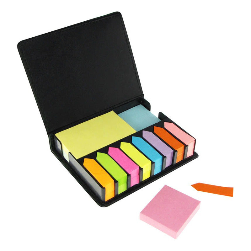 Set De Notas Adhesivas De Pu Negro