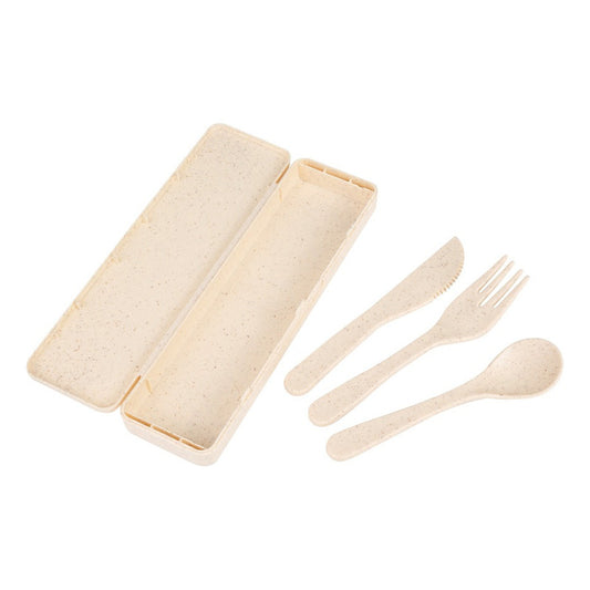 Set Cubiertos Fibra De Trigo Ecológico Bpa Free 3 Piezas