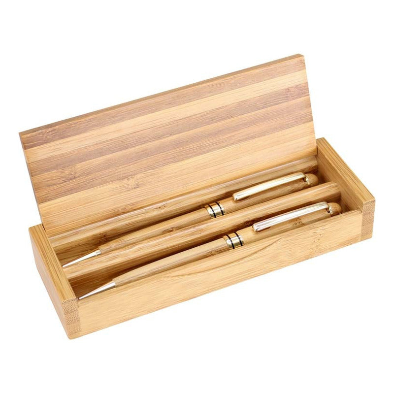 Set Bolígrafo Lápiz De Bamboo Deluxe