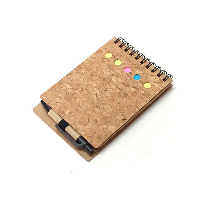 Set Ecológico Con Notas Adhesivas C/bolígrafo Corcho 50 Unds